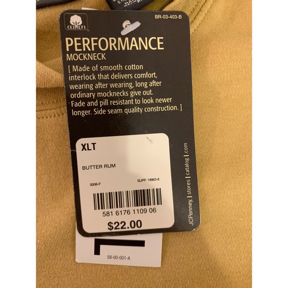 St. Johns Bay XL Tall Mock Neck Long Sleeve Shirt - Picture 9 of 10